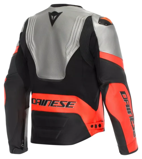 Dainese Racing 5 Leather Jacket -Motorcycle Tops Store dainese racing5 leather jacket silver black red 1