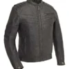First Manufacturing BiTurbo Leather Jacket -Motorcycle Tops Store first manufacturing biturbo leather jacket black