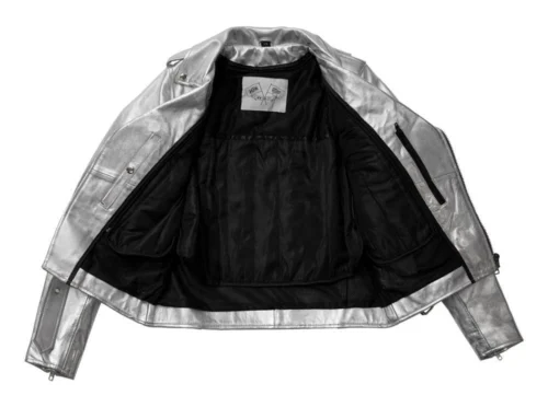 First Manufacturing X BH&BR Deirdre Women's Jacket -Motorcycle Tops Store first manufacturing deirdre womens jacket silver 1