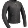 First Manufacturing Flashback Women's Jacket -Motorcycle Tops Store first manufacturing flashback womens jacket black