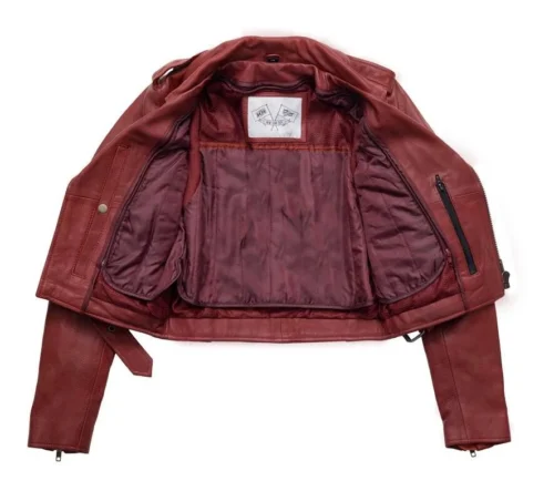 First Manufacturing X BH&BR Katy Women's Jacket -Motorcycle Tops Store first manufacturing katy womens jacket oxblood 2