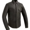 First Manufacturing Maduro Leather Riding Shirt -Motorcycle Tops Store first manufacturing maduro leather shirt black