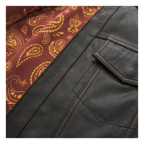 First Manufacturing Maduro Leather Riding Shirt -Motorcycle Tops Store first manufacturing maduro leather shirt black 4