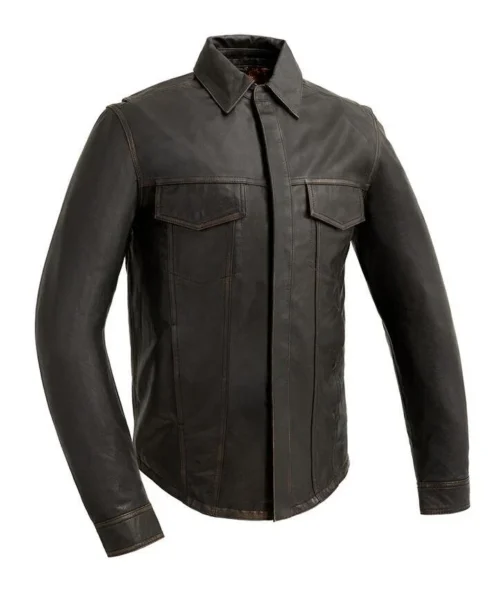 First Manufacturing Maduro Leather Riding Shirt