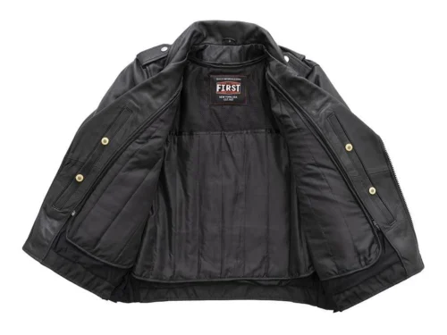 First Manufacturing Popstar Women's Jacket -Motorcycle Tops Store first manufacturing popstar womens jacket black 2