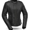 First Manufacturing Biker Women's Jacket -Motorcycle Tops Store first manufacturing the sexy biker womens jacket black