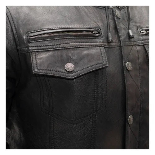 First Manufacturing Vendetta Jacket -Motorcycle Tops Store first manufacturing vendetta jacket black 4