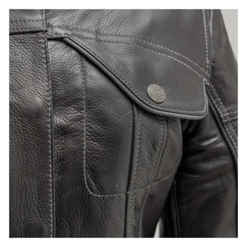 First Manufacturing Outlander Women's Leather Jacket -Motorcycle Tops Store first manufacturing womens outlander leather jacket black 5