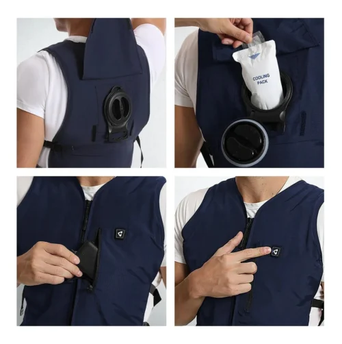Gerbing 5V Touch Button Circulatory Cooling Vest -Motorcycle Tops Store gerbing5 v touch button circulatory cooling vest navy 5