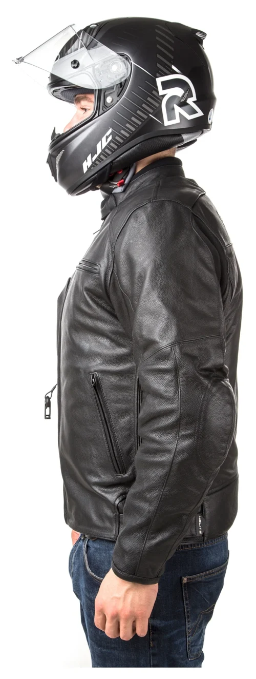 Helite Leather Airbag Jacket -Motorcycle Tops Store helite leather airbag jacket black 4