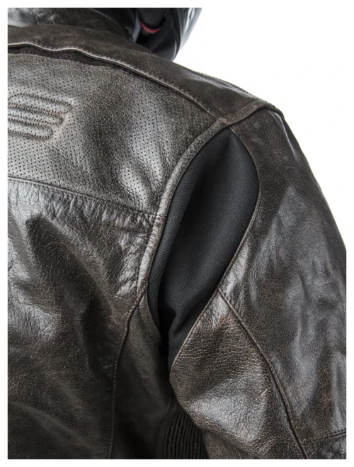 Helite Leather Airbag Jacket -Motorcycle Tops Store helite leather airbag jacket brown 2