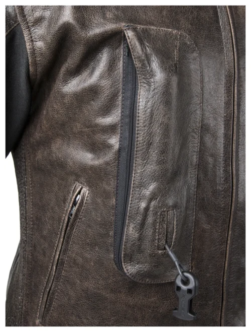 Helite Leather Airbag Jacket -Motorcycle Tops Store helite leather airbag jacket brown 4