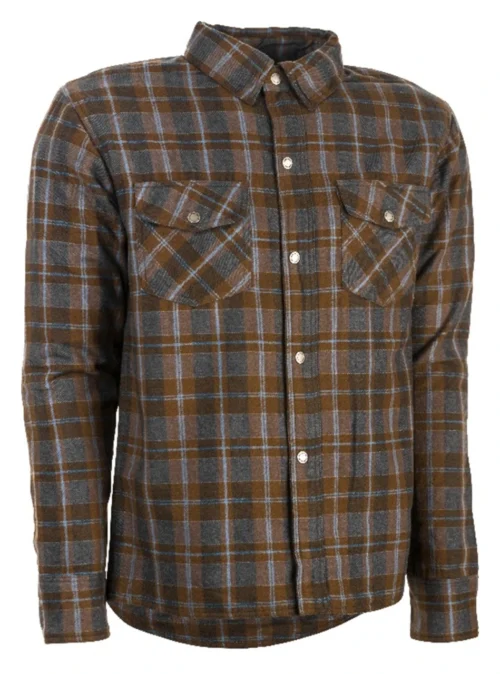 Highway 21 Marksman Flannel Riding Shirt -Motorcycle Tops Store highway21 marksman flannel riding shirt brown tan