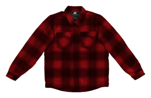 Icon Fallblock CX Flannel Jacket -Motorcycle Tops Store icon fallblock cx flannel jacket red