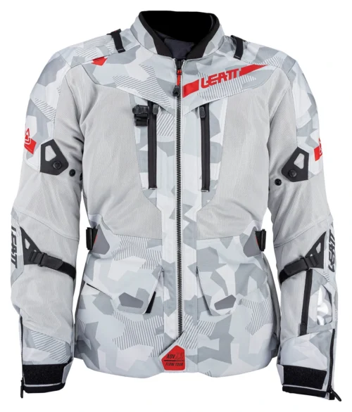 Leatt 7.5 FlowTour Jacket -Motorcycle Tops Store leatt75 flow tour jacket grey white red
