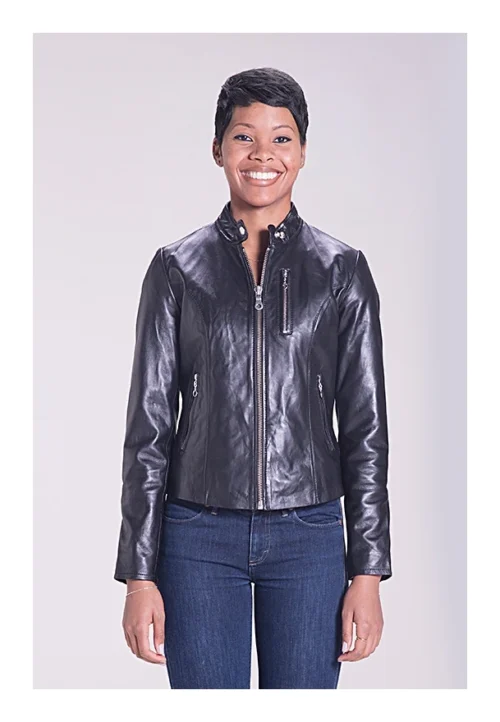 Schott 21141W Lambskin Cafe Women's Jacket -Motorcycle Tops Store schott21141 w lambskin cafe womens jacket 3