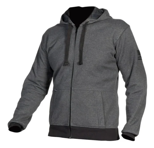 Street & Steel Kickstarter Moto Hoody -Motorcycle Tops Store street steel kickstarter moto hoody grey